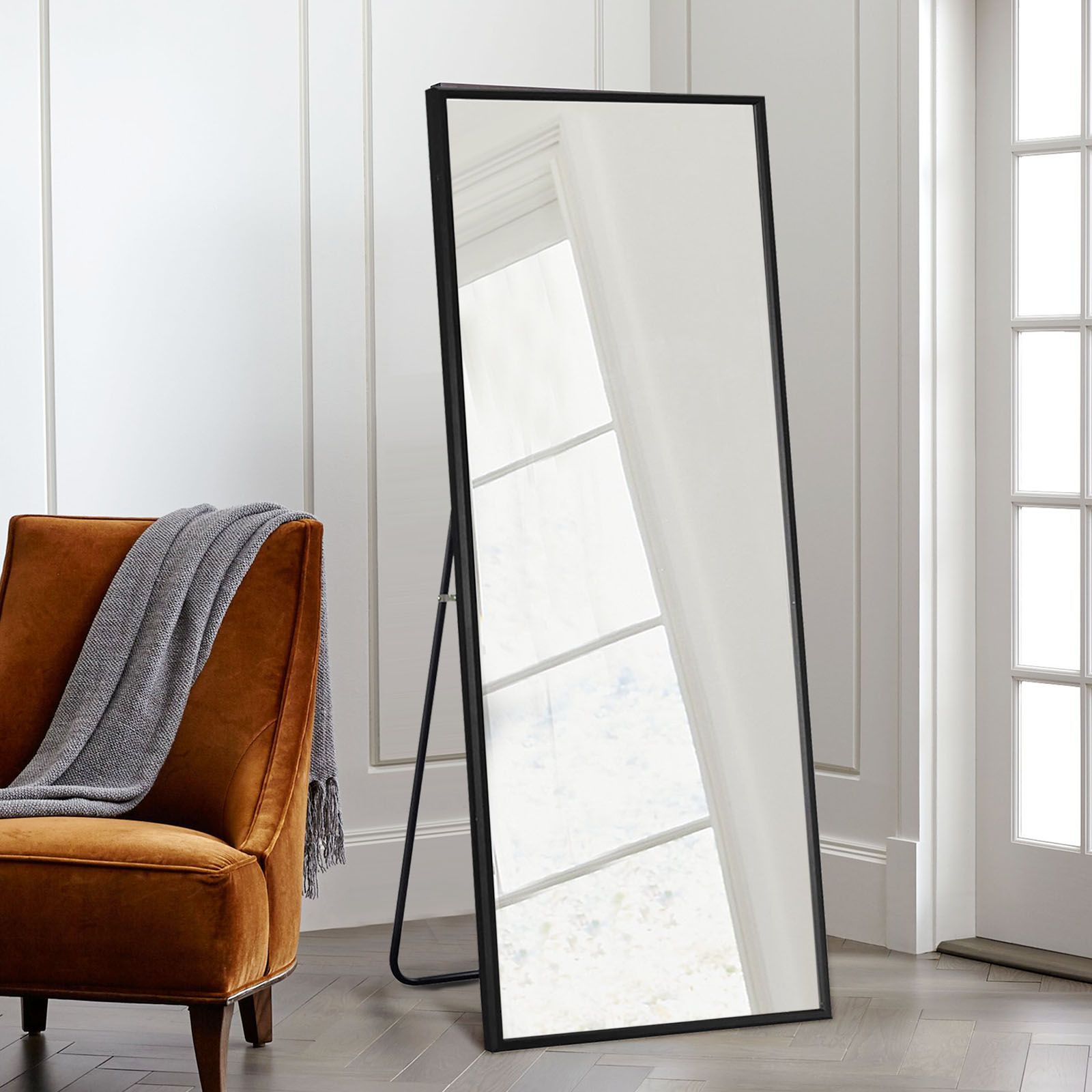 Neutype Full Length Mirror Floor Mirror With Stand Large Wall Mounted Pertaining To Square Oversized Wall Mirrors (View 3 of 15)