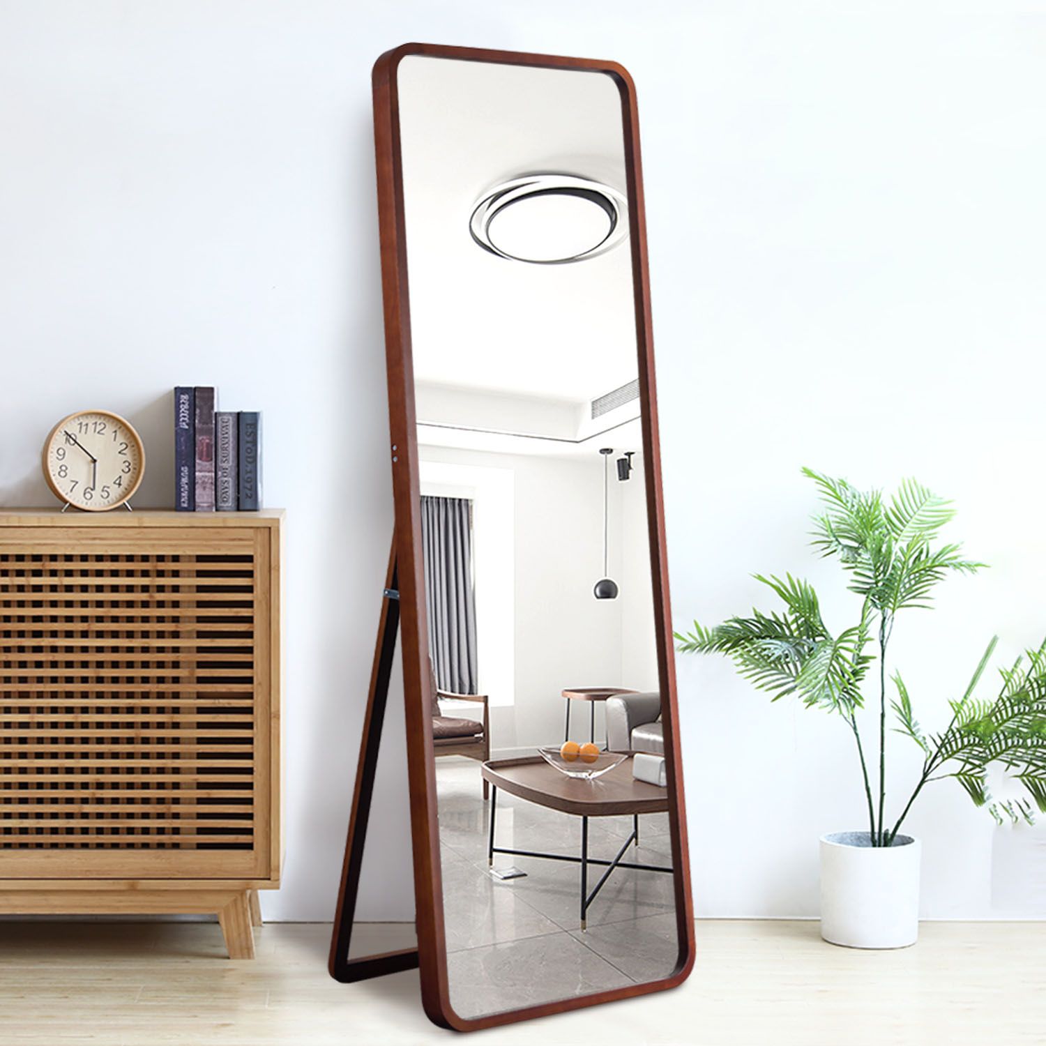 Neutype Full Length Mirror With Standing Holder Floor Mirror Wall Pertaining To Mahogany Full Length Mirrors (View 2 of 15)