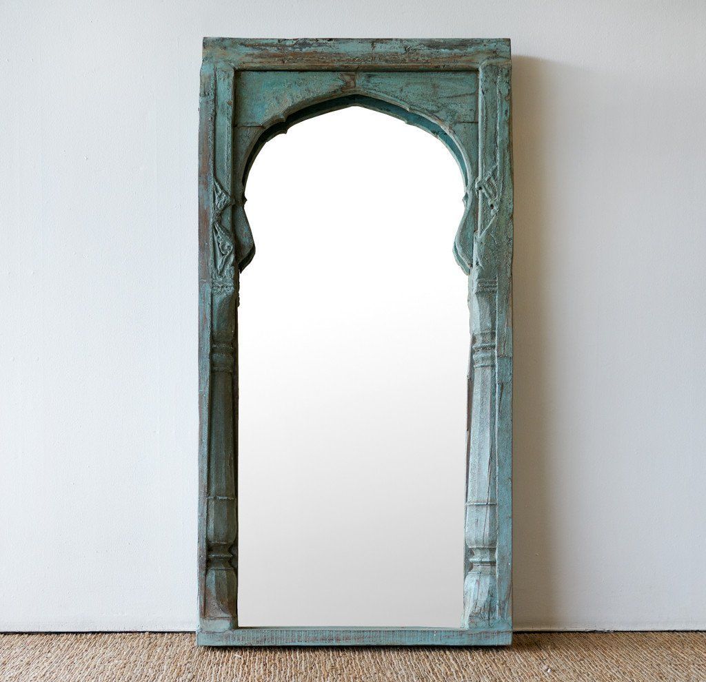 Nomad India | India Powder Blue Arched Mirror #antique #rustic #home # Regarding Lajoie Rustic Accent Mirrors (View 7 of 15)