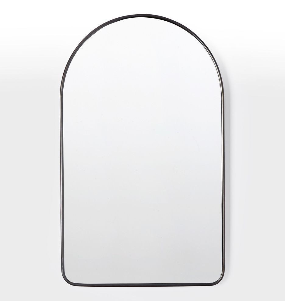 Oil Rubbed Bronze Arched Metal Framed Mirror | Mantle Mirror, Bathroom Within Bronze Arch Top Wall Mirrors (View 11 of 15)