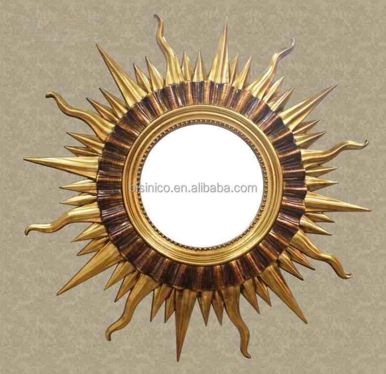 Old Fairy Tale Sun Shaped Wall Hanging Mirror,decorative Sun God Wall Pertaining To Sun Shaped Wall Mirrors (View 3 of 15)