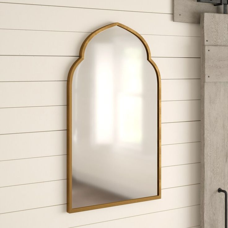 One Allium Way Gold Arch Wall Mirror & Reviews | Wayfair | Contemporary Inside Gold Arch Top Wall Mirrors (View 2 of 15)