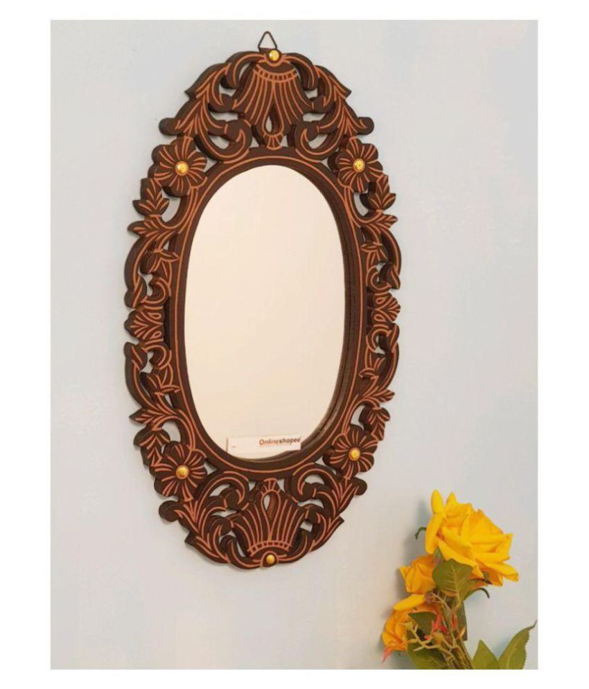Onlineshoppee Mirror Wall Mirror Brown ( 50 X 30 Cms ) – Pack Of 1: Buy Regarding Chestnut Brown Wall Mirrors (View 3 of 15)