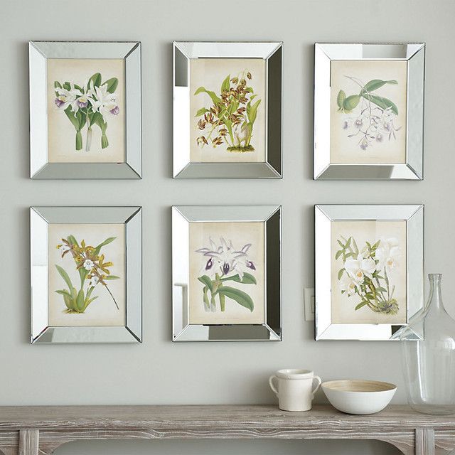 Orchids In Mirror Frame – Contemporary – Prints And Posters – For Printed Art Glass Wall Mirrors (View 9 of 15)