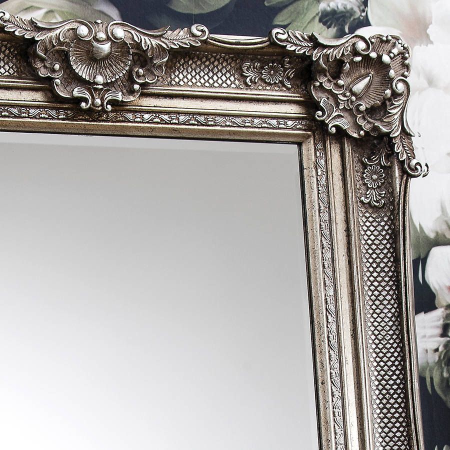 Ornate Antique Silver Floor Standing Mirrorprimrose & Plum With Regard To Antique Iron Standing Mirrors (View 12 of 15)