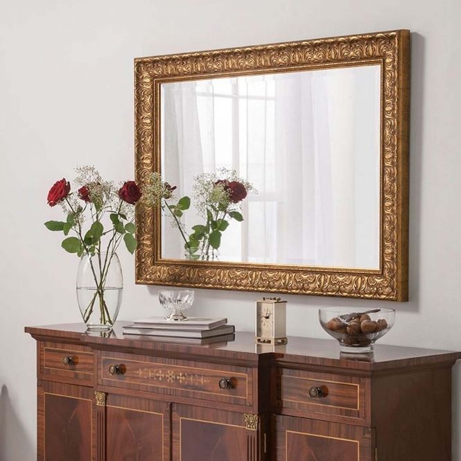 Ornate Gold Finished Rectangular Wall Mirror | Homesdirect365 For Rectangle Antique Galvanized Metal Accent Mirrors (View 12 of 15)