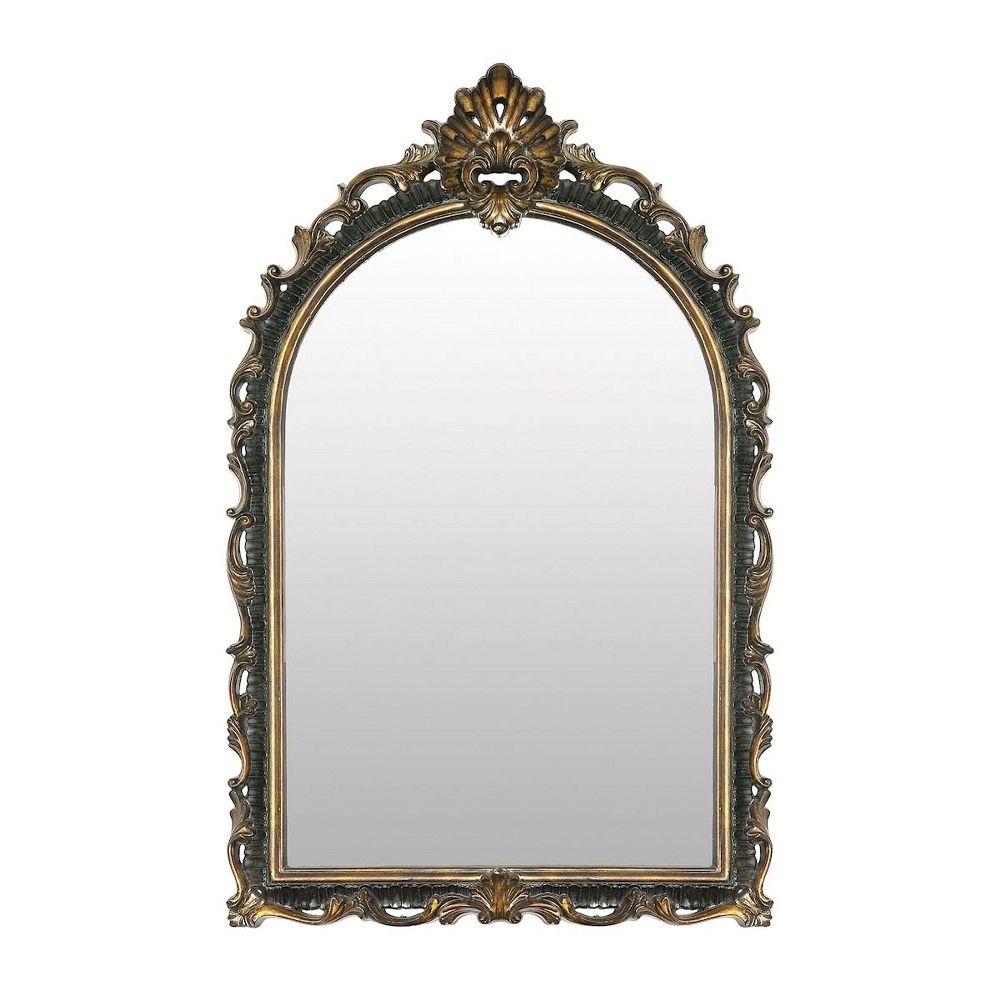Ornate Traditional Arched Mirror With Gold Scroll Accents Made Of Pertaining To Alissa Traditional Wall Mirrors (View 11 of 15)