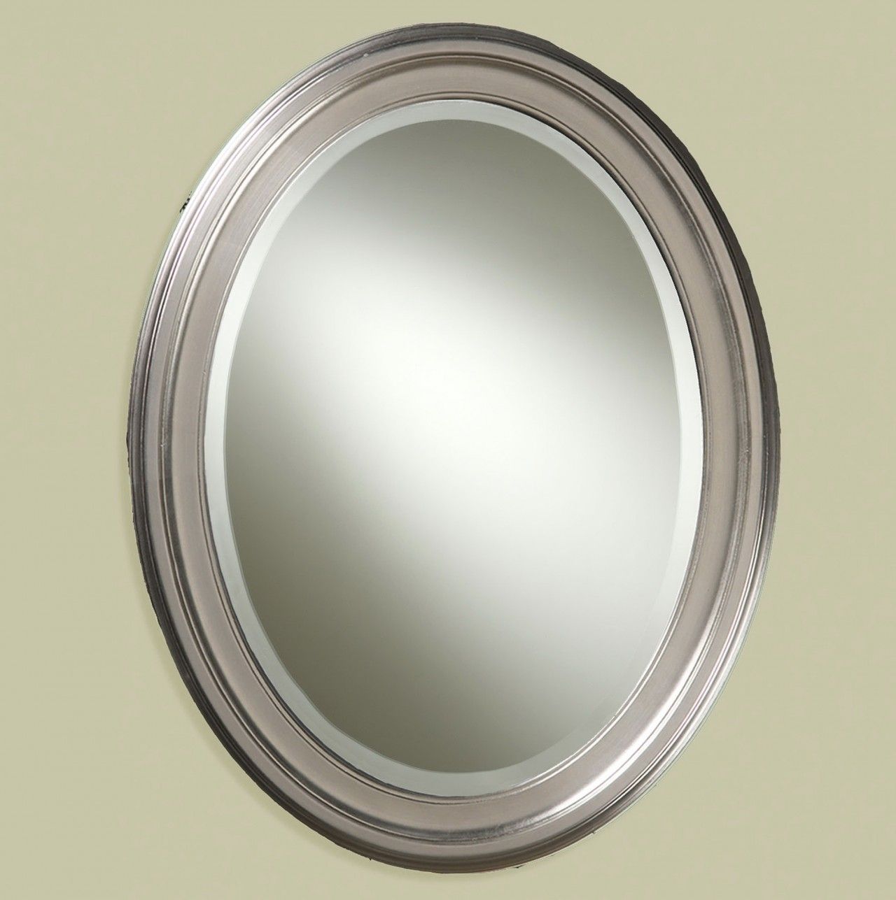 Oval Bathroom Mirrors Brushed Nickel | Home Design Ideas Intended For Polished Nickel Oval Wall Mirrors (View 13 of 15)