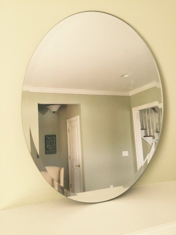 Oval Beveled Mirror Frameless 24 Inch Regarding Oval Beveled Frameless Wall Mirrors (View 7 of 15)