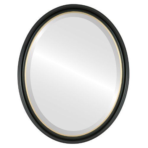 Oval Beveled Wall Mirror For Home Decor Hamilton Style Gloss Black With Inside Glossy Black Wall Mirrors (View 13 of 15)