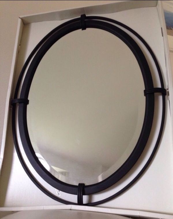 Oval Black Metal Framed Mirror For Sale In Redmond, Wa – Offerup Pertaining To Black Metal Wall Mirrors (View 11 of 15)