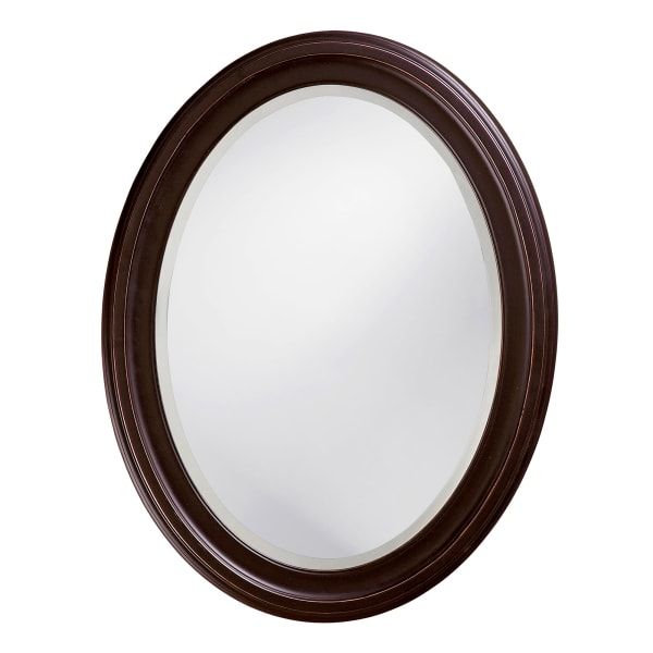 Oval Oil Rubbed Bronze Mirror With Wooden Grooves Frame — Pier 1 Pertaining To Oil Rubbed Bronze Oval Wall Mirrors (View 12 of 15)