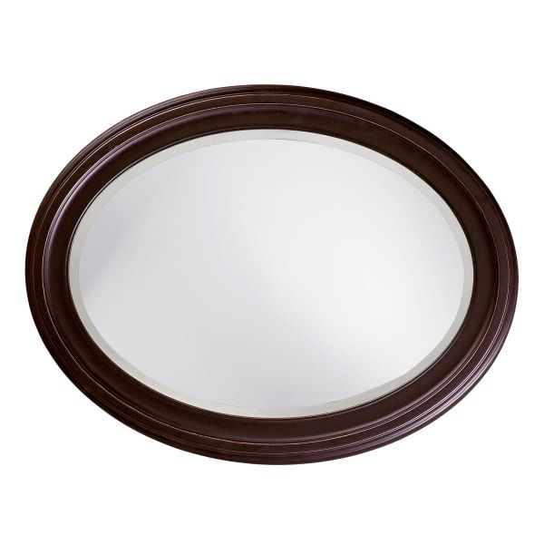 Oval Oil Rubbed Bronze Mirror With Wooden Grooves Frame — Pier 1 With Regard To Oil Rubbed Bronze Oval Wall Mirrors (View 11 of 15)