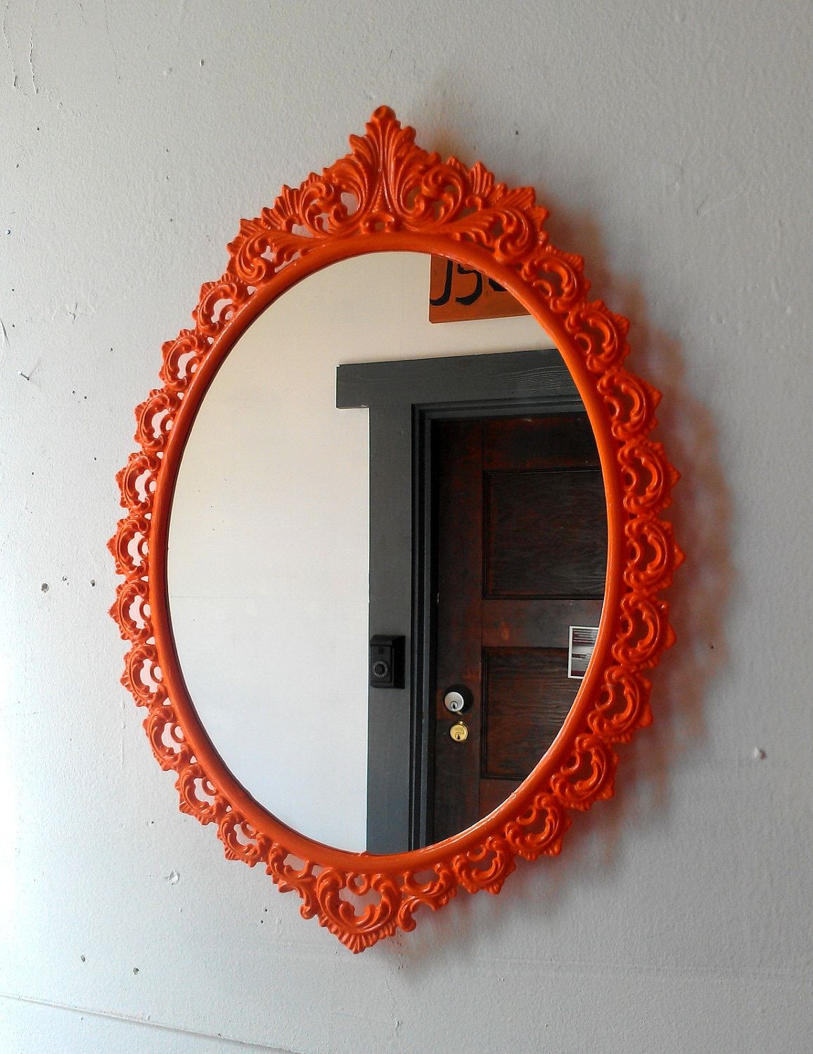 Oval Wall Mirror In Vintage Metal Frame 15 X 11 Inch Regarding Oval Wide Lip Wall Mirrors (View 2 of 15)