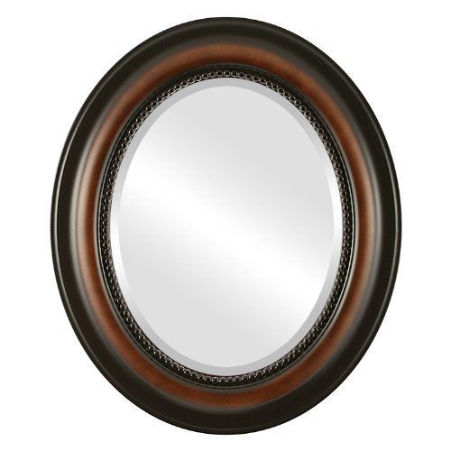 Ovalandroundmirrors Oval Beveled Mirror In A Heritage Style Walnut In Oval Beveled Wall Mirrors (View 12 of 15)