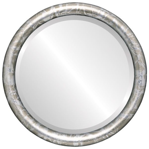 Pasadena Framed Round Mirror In Champagne Silver – Antique Silver For Antique Silver Round Wall Mirrors (View 8 of 15)