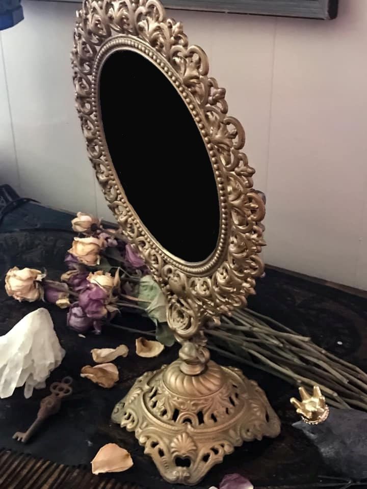 Payment 2 For Adrianne Extra Large Vintage Cast Iron Scrying Mirror Throughout Antique Iron Standing Mirrors (View 7 of 15)