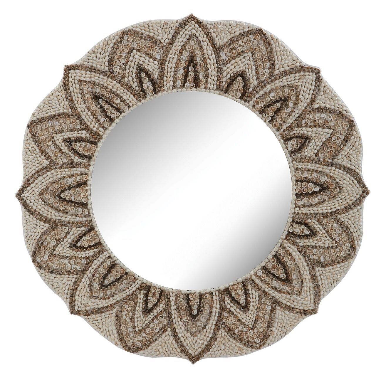 Petal Seashell Round Mirror | Shell Mirror, Round Wall Mirror, Seashell With Regard To Shell Wall Mirrors (View 8 of 15)