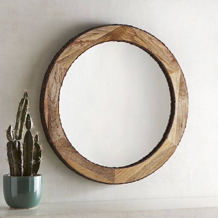 Pier 1 Imports Dakota Live Edge 30" Round Mirror – Shopstyle Home Intended For Organic Natural Wood Round Wall Mirrors (View 3 of 15)
