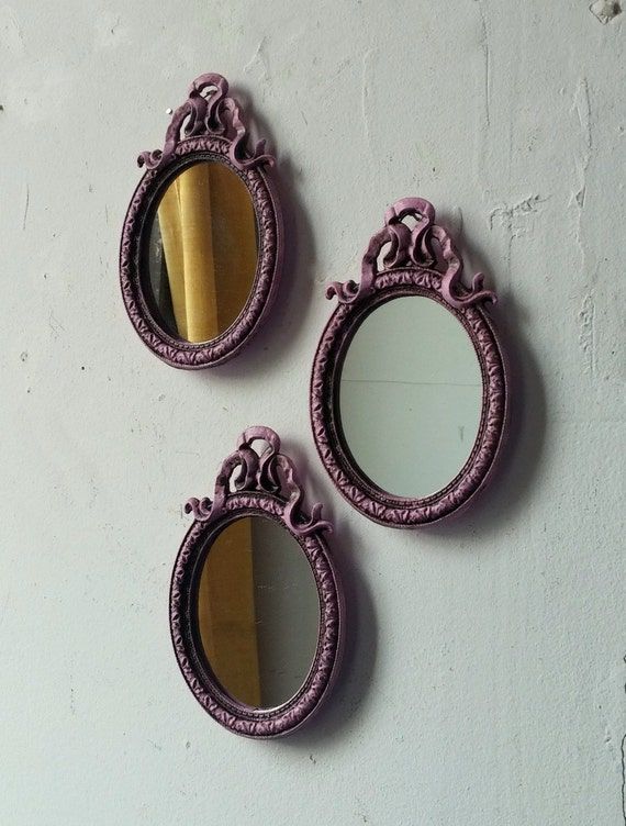 Pink Wall Mirrors Small Wall Decorsecretwindowmirrors On Etsy Within Pink Wall Mirrors (View 9 of 15)