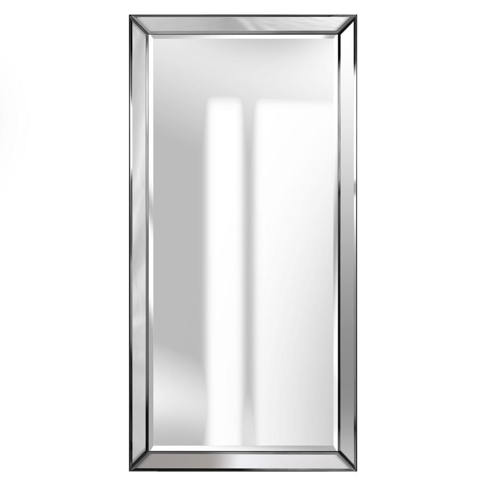 Pinnacle Large Square Silver Beveled Glass Contemporary Mirror (48 In Throughout Square Frameless Beveled Wall Mirrors (View 3 of 15)