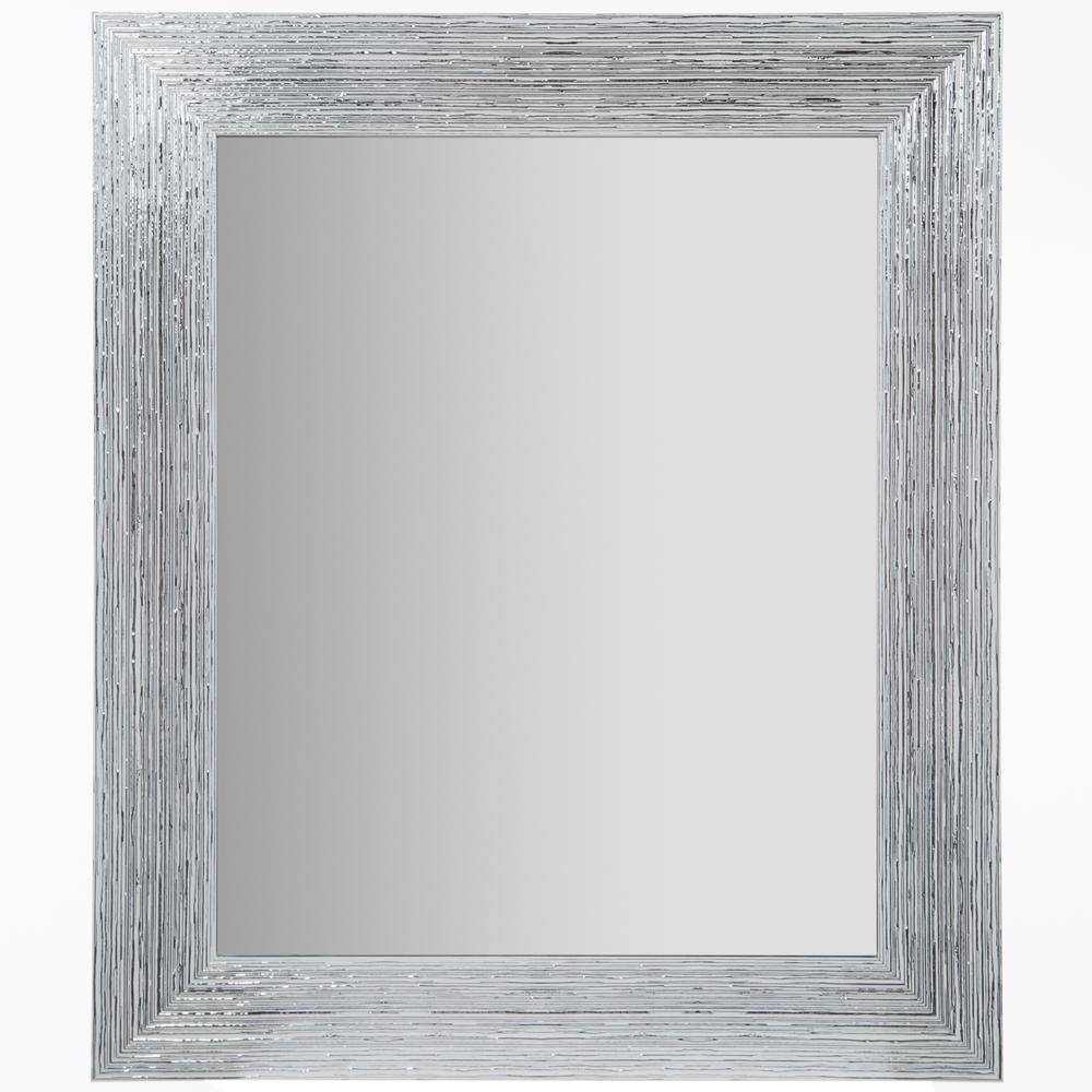 Pinnacle Textured Framed Rectangular White And Silver Decorative Mirror Throughout Gingerich Resin Modern & Contemporary Accent Mirrors (View 12 of 15)