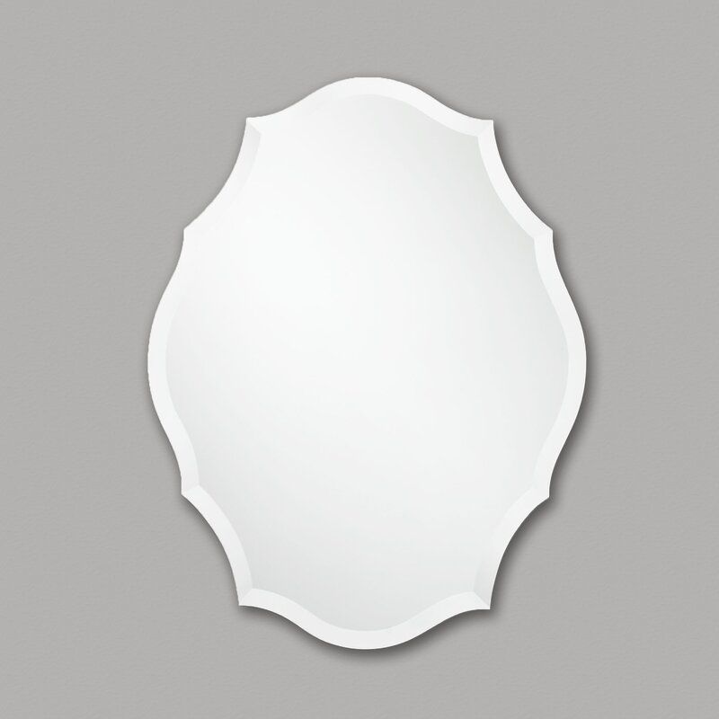 Poling Scalloped Edge Modern Wall Mirror | Mirror Wall, Oval Wall For Reign Frameless Oval Scalloped Beveled Wall Mirrors (View 6 of 15)