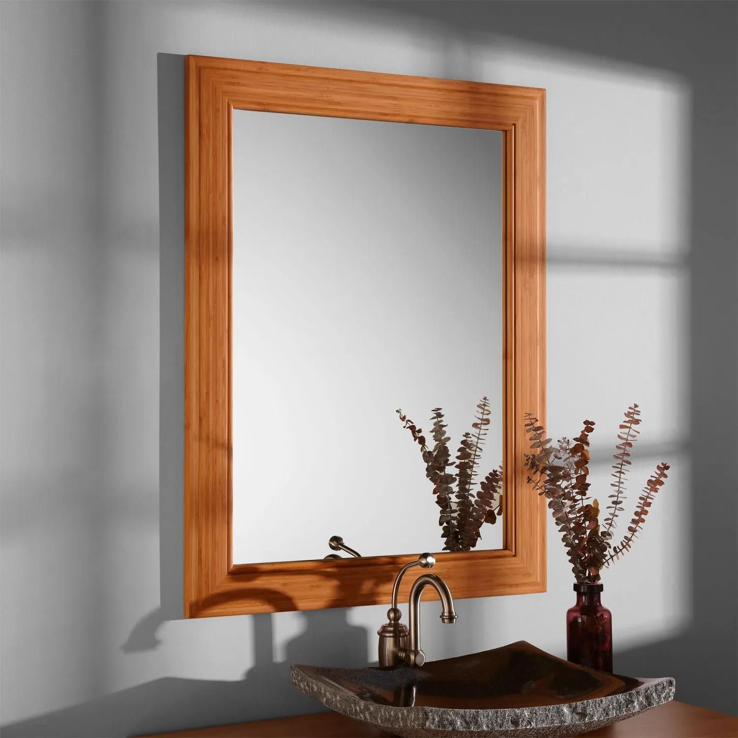 Portola Bamboo Vanity Mirror – Bathroom With Regard To Gold Bamboo Vanity Wall Mirrors (View 4 of 15)