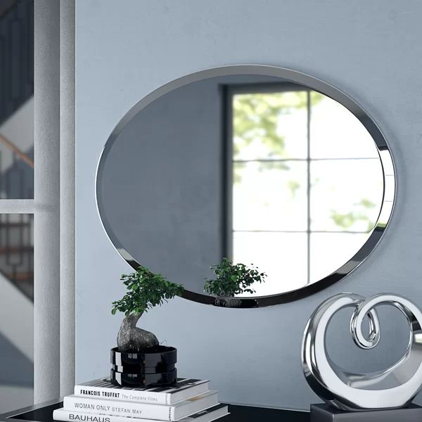 Provenzano Modern & Contemporary Beveled Wall Mirror | Mirror Wall Intended For Thornbury Oval Bevel Frameless Wall Mirrors (View 11 of 15)