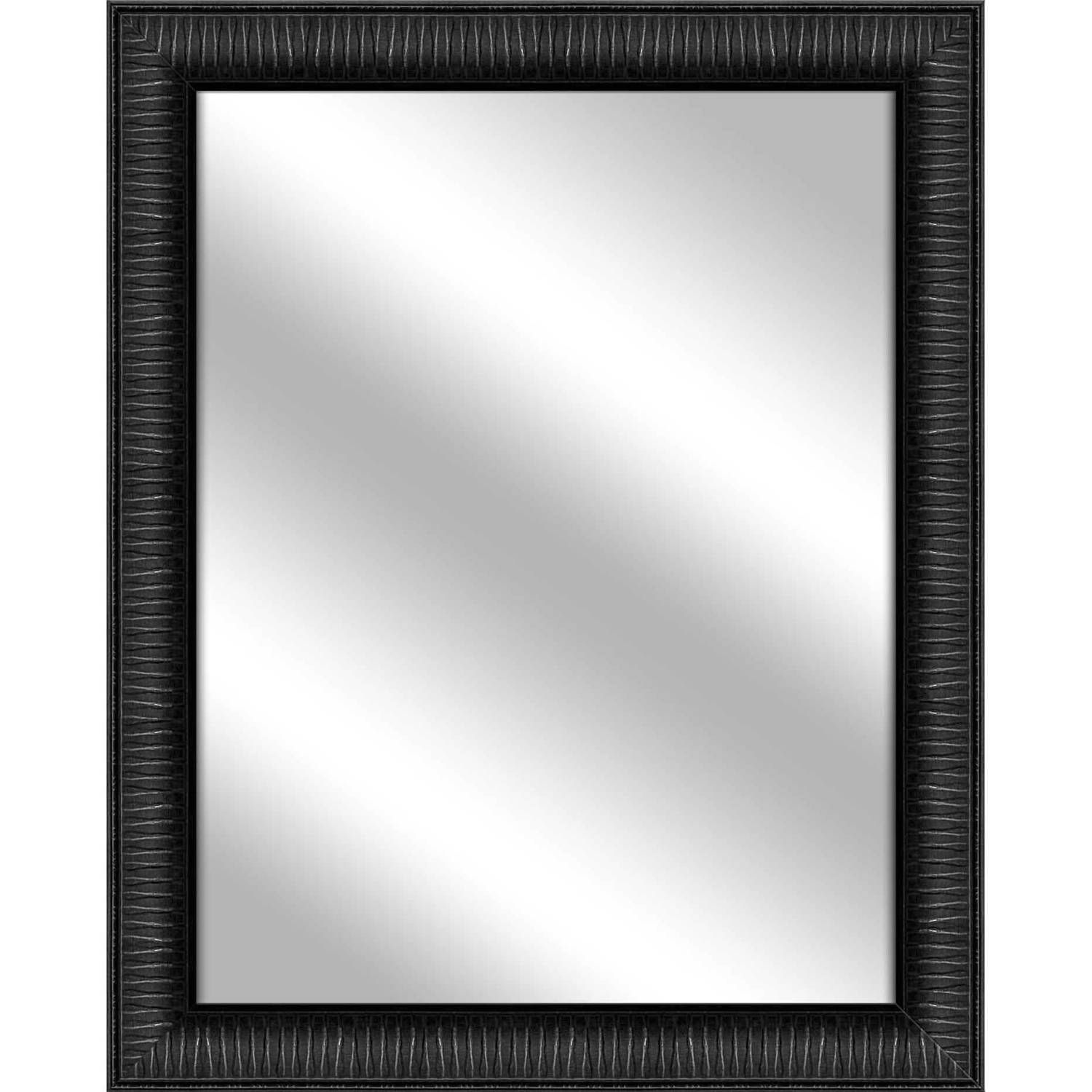 Ptm Images Forte Ready To Hang Framed Mirror, Wood Grain Black Within Black Wood Wall Mirrors (View 8 of 15)