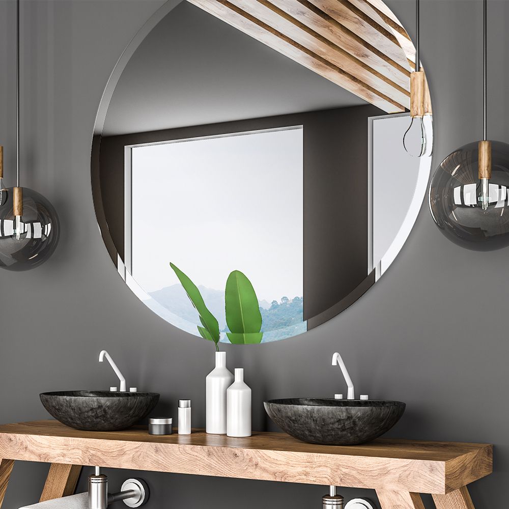 Quality Inspection For Deco Mirrors – Round Bathroom Mirror, Frameless With Regard To Round Frameless Bathroom Wall Mirrors (View 14 of 15)