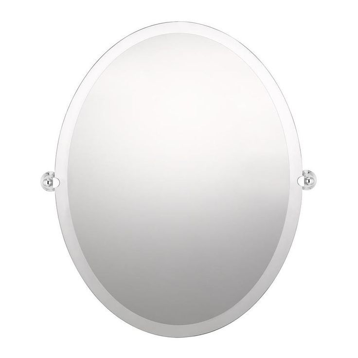 Quoizel 28 In L X 22 In W Polished Chrome Beveled Frameless Oval Wall Inside Thornbury Oval Bevel Frameless Wall Mirrors (View 2 of 15)