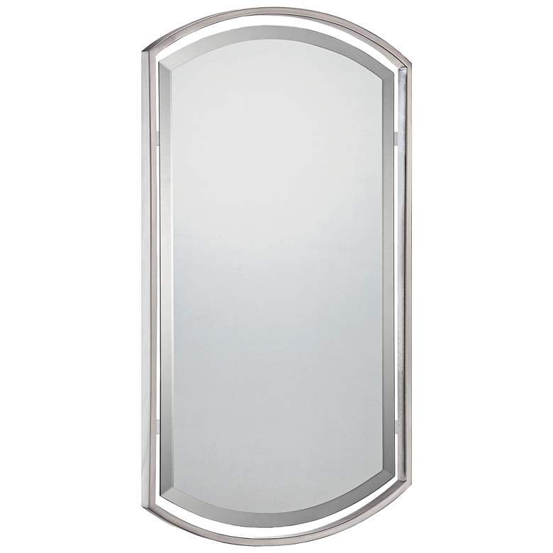 Quoizel Breckenridge Brushed Nickel 21" X 35" Wall Mirror – #1p882 Throughout Polished Nickel Rectangular Wall Mirrors (View 10 of 15)