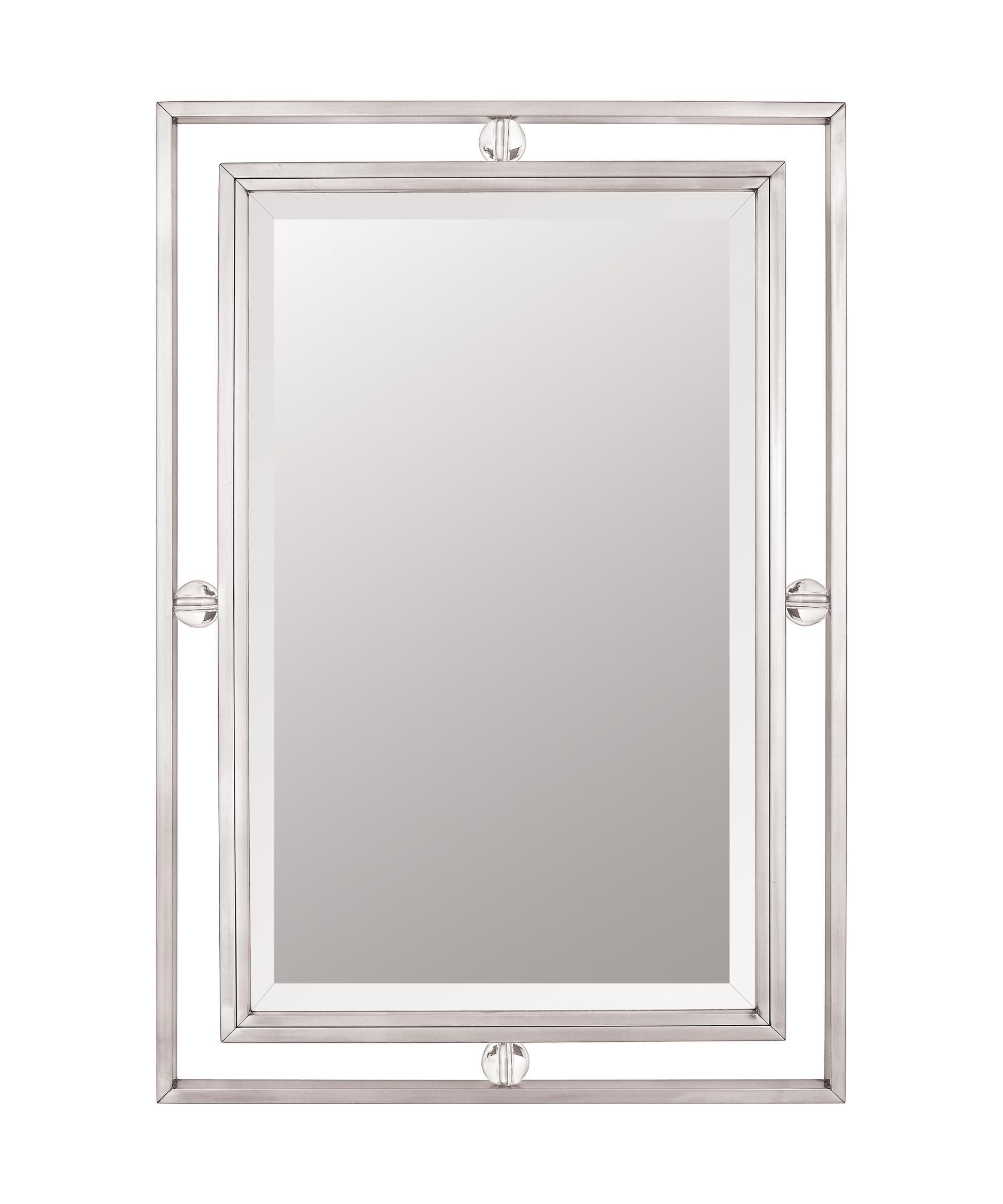 Quoizel Dw43222 Downtown Rectangular Wall Mirror | Rectangular Bathroom In Brushed Nickel Wall Mirrors (View 11 of 15)