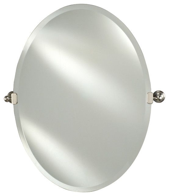 Radiance Frameless Bevel Oval Tranitional Tilt Mirror – Traditional For Traditional Frameless Diamond Wall Mirrors (View 7 of 15)