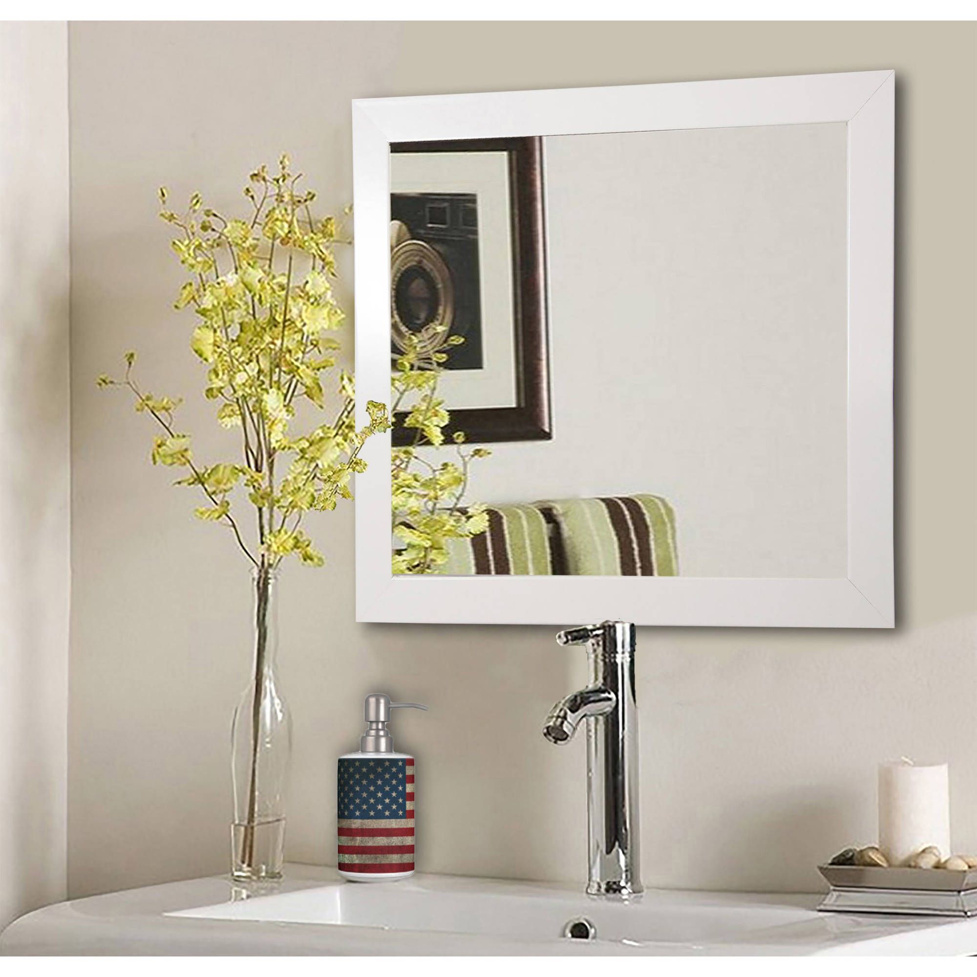 Rayne Mirrors American Made Rayne Glossy White Vanity Wall Mirror With American Made Accent Wall Mirrors (View 4 of 15)