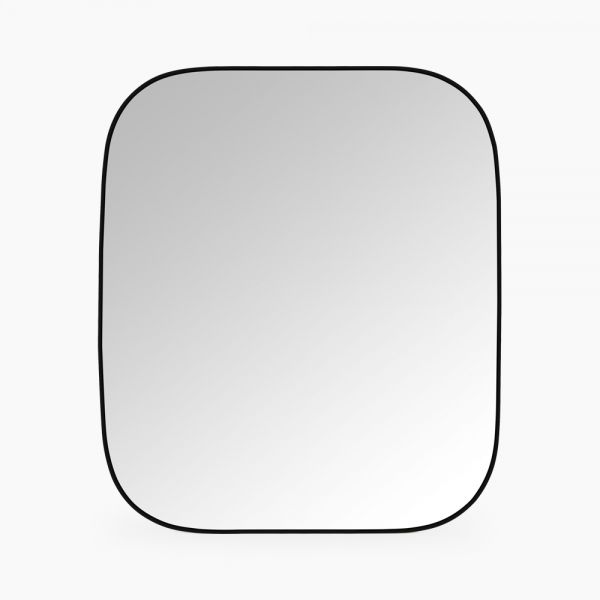 Rea Matte Black Rounded Square Wall Mirror | Rounded Corner Mirrors Pertaining To Framed Matte Black Square Wall Mirrors (View 2 of 15)
