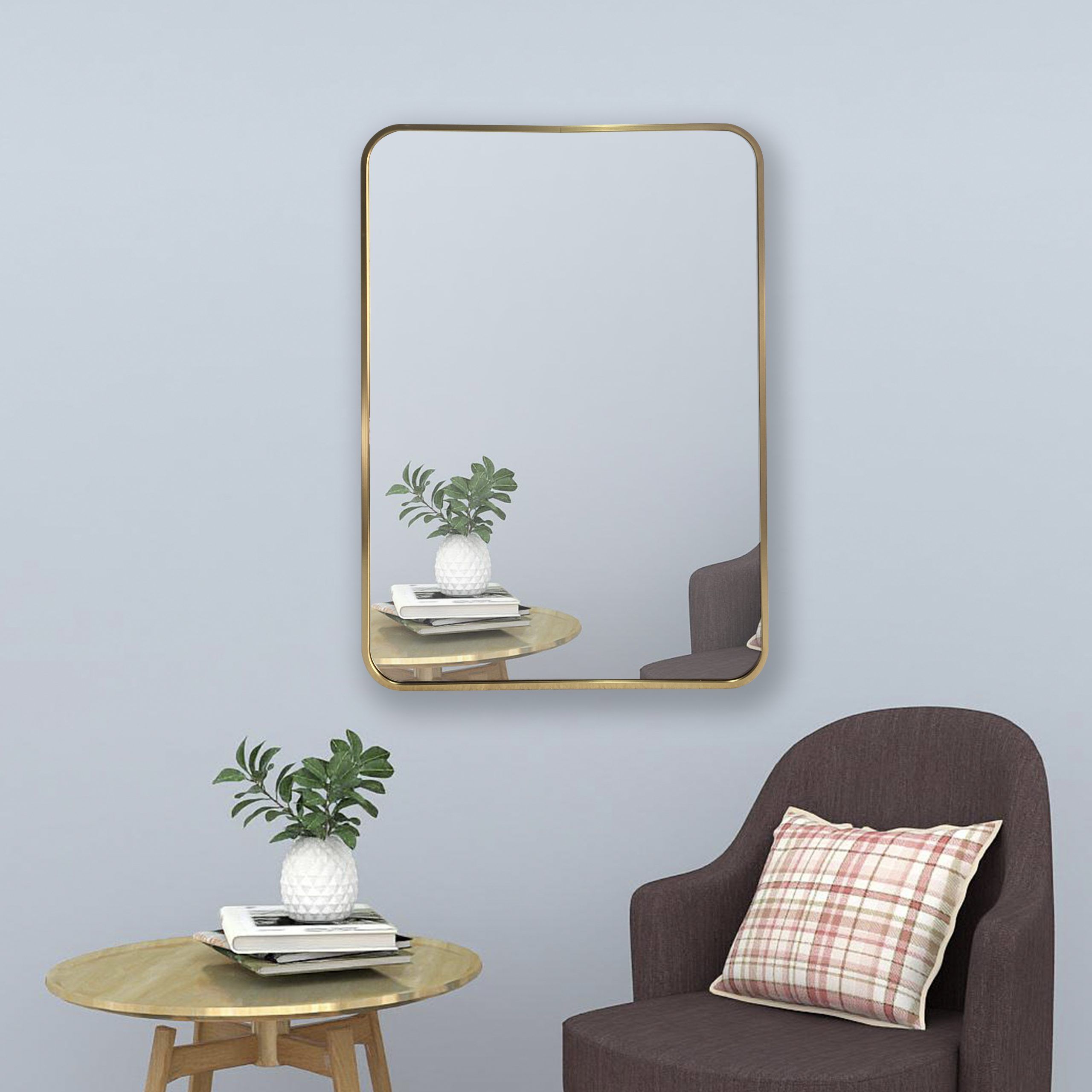 Rectangle Mirror With Rounded Corners Jx30 Intended For Cut Corner Wall Mirrors (Photo 13 of 15)