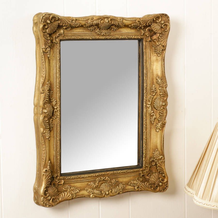 Rectangular Gold Ornate Mirrordibor | Notonthehighstreet Inside Dark Gold Rectangular Wall Mirrors (View 12 of 15)