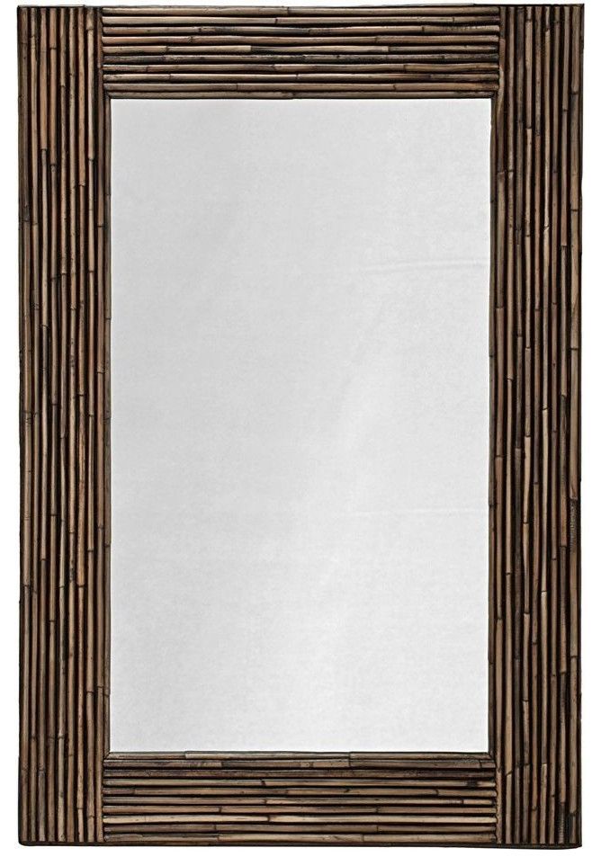 Rectangular Rattan Wall Mirror, Black Stain – Tropical – Wall Mirrors In Rectangular Bamboo Wall Mirrors (View 8 of 15)