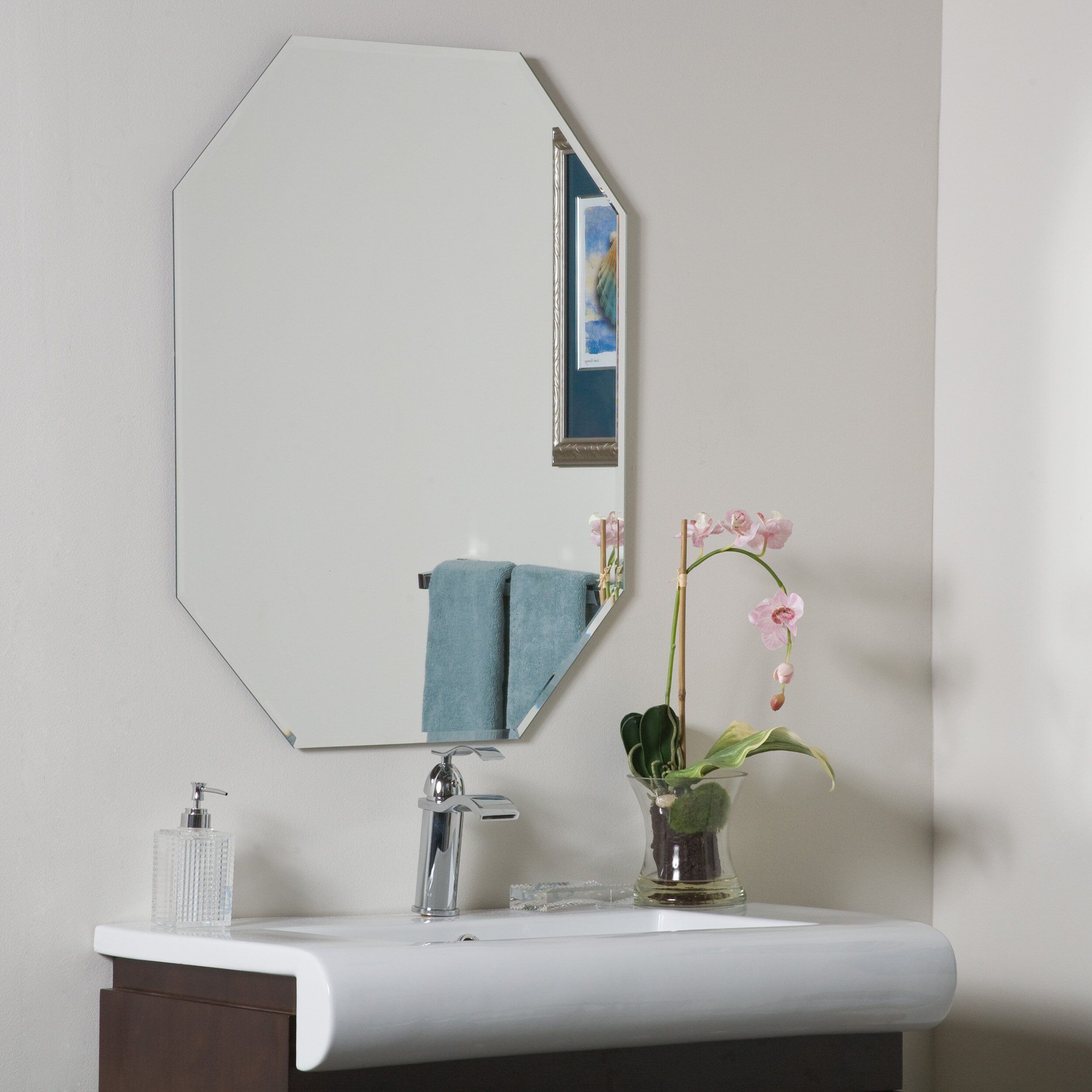 Red Barrel Studio Eight Sided Frameless Beveled Wall Mirror & Reviews Within Square Frameless Beveled Wall Mirrors (View 15 of 15)