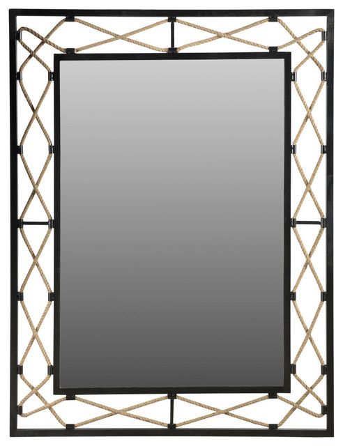 Redondo Rigby Mirror With Iron Frame And Decorative Rope Inserts Regarding Iron Frame Handcrafted Wall Mirrors (View 12 of 15)