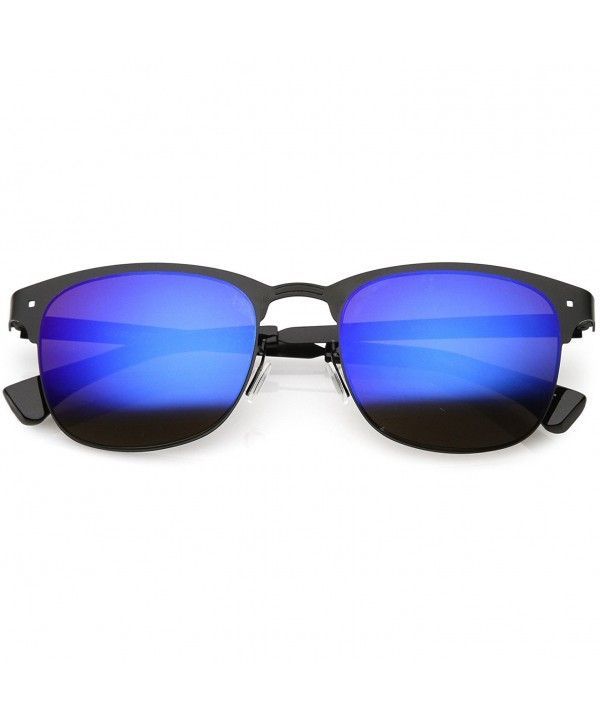 Rimless Mirror Square Sunglasses – Matte Black / Dark Blue Mirror With Regard To Matte Black Square Wall Mirrors (View 1 of 15)