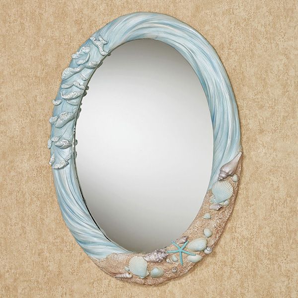 Rising Tides Coastal Oval Wall Mirror | Oval Wall Mirror, Mirror Wall Regarding Shell Wall Mirrors (View 6 of 15)