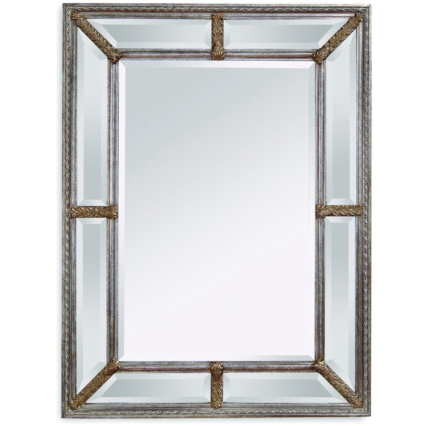 Roma Silver Leaf Traditional Wall Mirror 6357 1764ec Pertaining To Butterfly Gold Leaf Wall Mirrors (View 15 of 15)