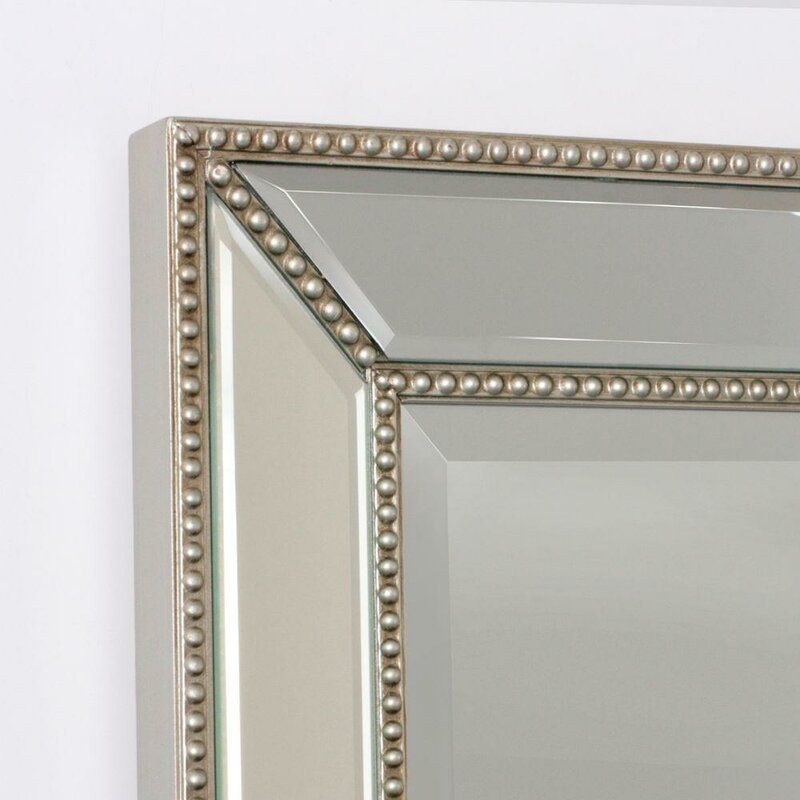 Rosdorf Park Beveled Beaded Accent Wall Mirror & Reviews | Wayfair Pertaining To Glam Silver Leaf Beaded Wall Mirrors (View 2 of 15)