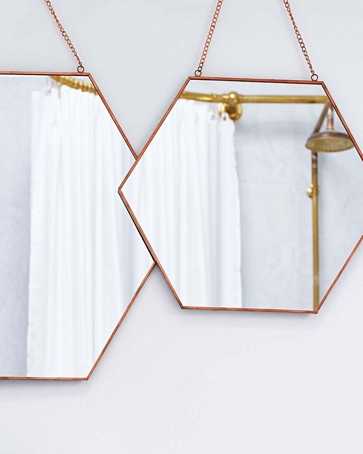 Rose Gold Hexagon Hanging Wall Mirror Small | Hanging Wall Mirror Regarding Gold Hexagon Wall Mirrors (View 14 of 15)
