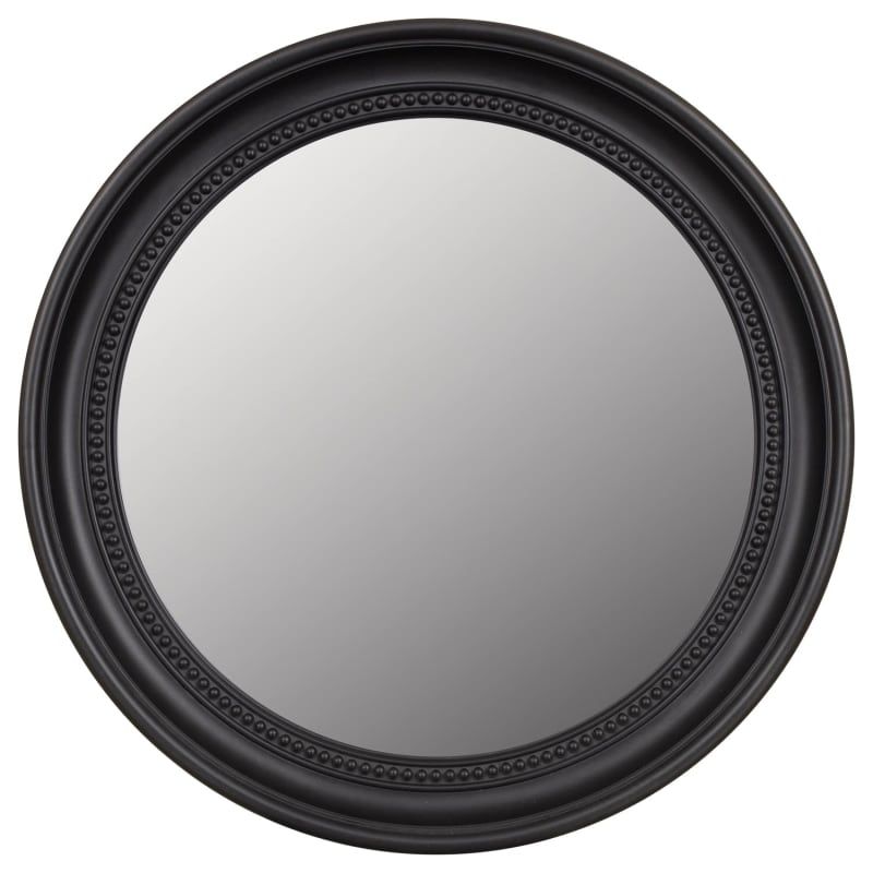 Round Beaded Mirror – Black | Home Accessories – B&m For Black Openwork Round Metal Wall Mirrors (View 3 of 15)