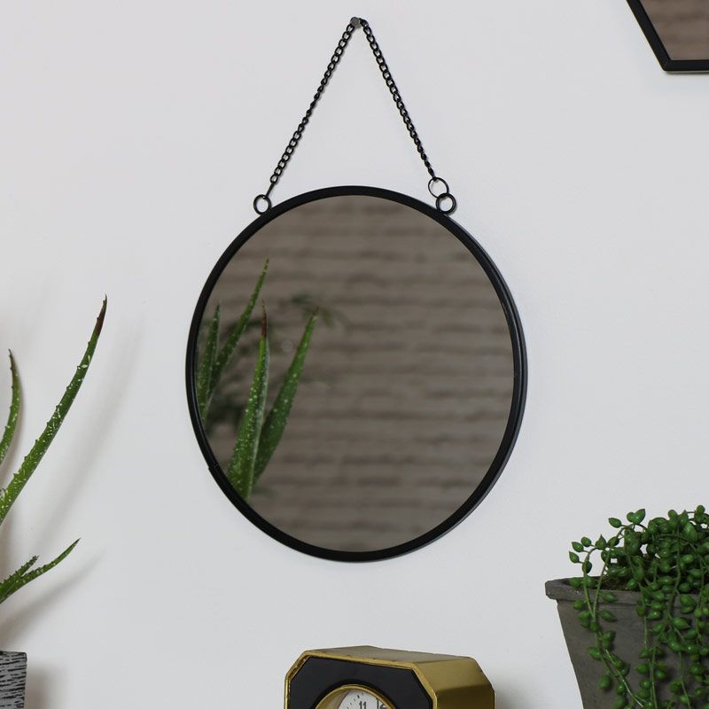 Round Black Wall Mirror Intended For Midnight Black Round Wall Mirrors (View 8 of 15)