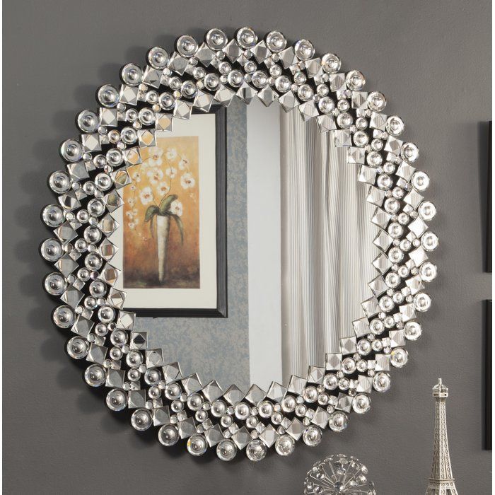 Round Crystal Wall Mirror | Crystal Wall, Mirror Frame Diy, Mirror Wall With Round Scalloped Wall Mirrors (View 14 of 15)